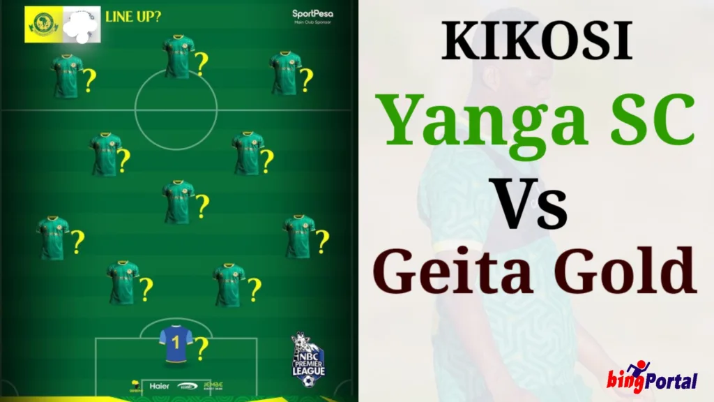 Kikosi cha Yanga Vs Geita Gold leo 07/10/2023