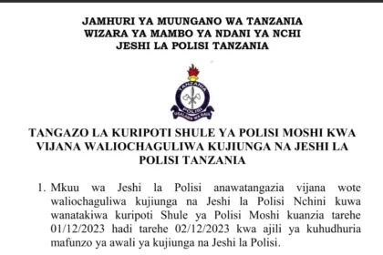 Majina Waliochaguliwa Jeshi La Polisi 2023