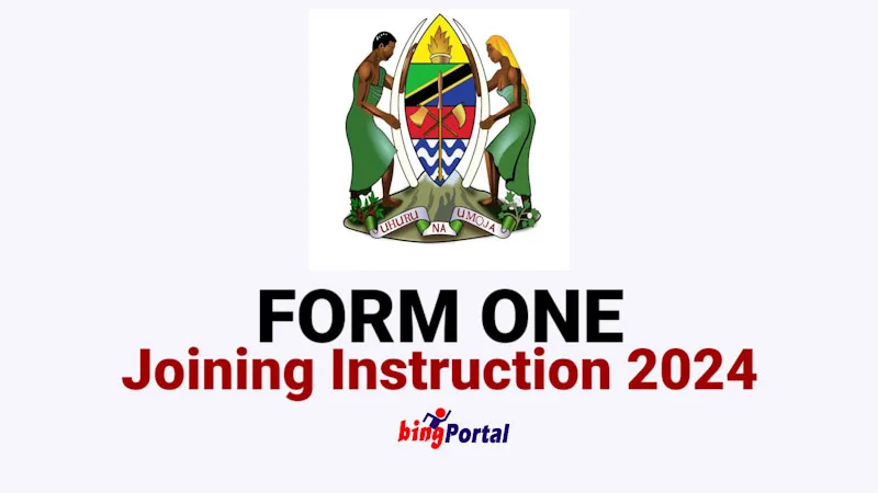 Form One Join Instruction 2024 PDF Download Here