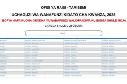 Form One Selection 2026 | Waliochaguliwa Kidato Cha Kwanza 2026