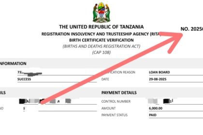 How to get RITA Birth Certificate verification number For HESLB Loan Application